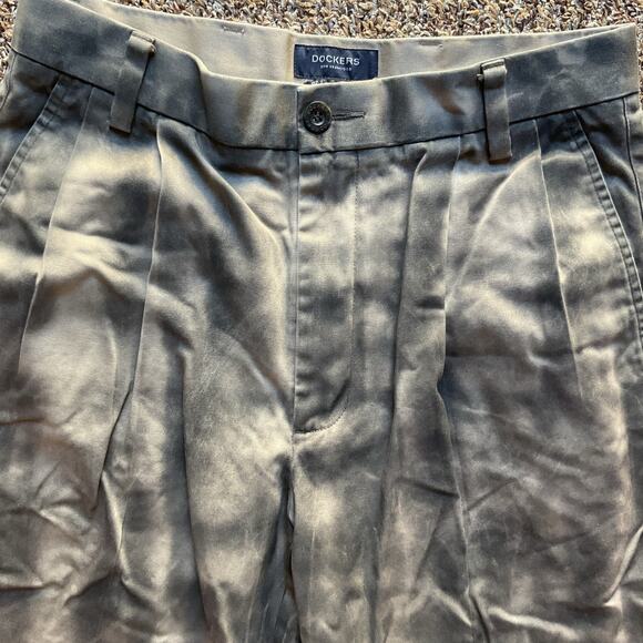 Dockers Y2K Straight Fit Pleated Tie-Dye Pants Brown Black W30 L32 - Picture 4 of 8